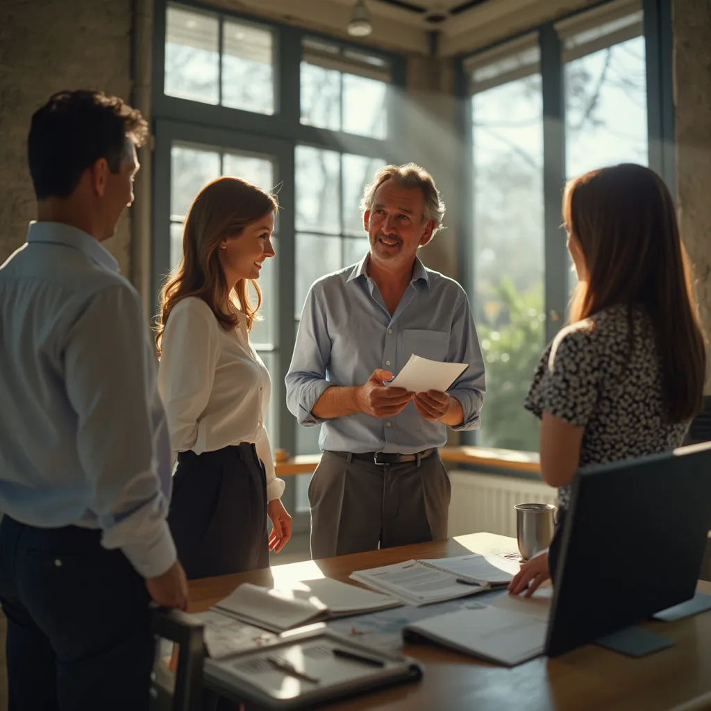 Línea de tiempo abstracta representando el crecimiento de la empresa